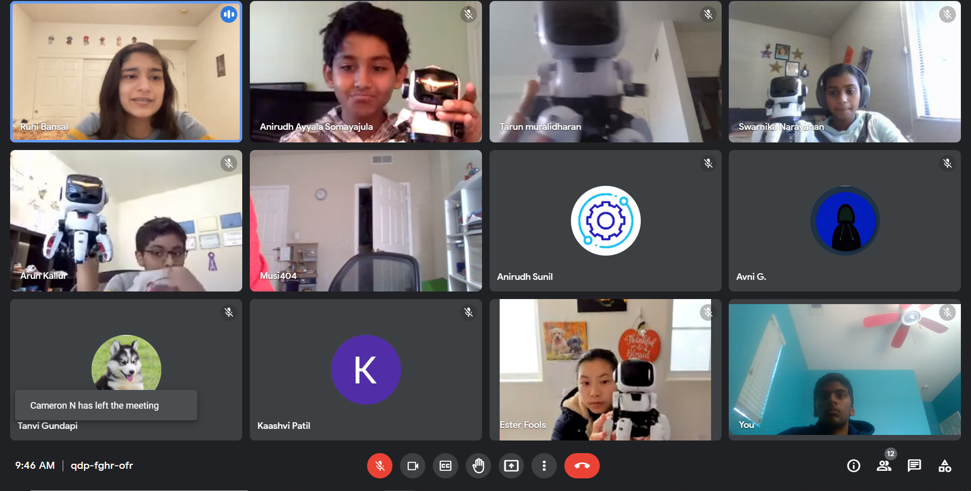 Students showing off their Tobbie II Robot in our Fall 2021 Robotics Steam Camp!